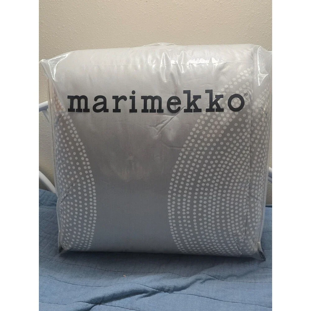 Marimekko Fokus Twin Comforter & Shams Set Gray New